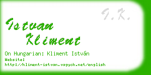 istvan kliment business card